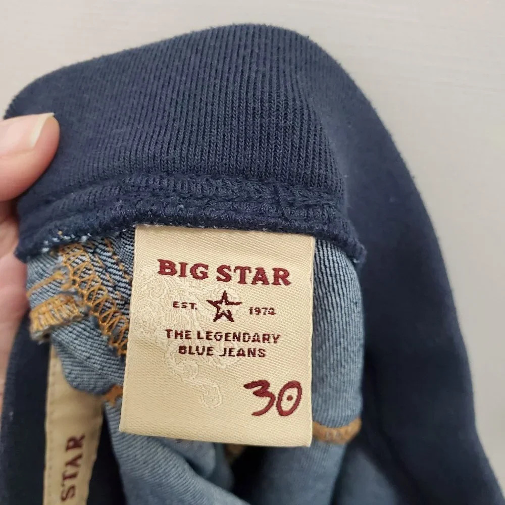 Big Star Women's Dark Wash Denim Fabric Waist Pull‎ On Jegging Jeans Size 30 - Picture 3 of 5